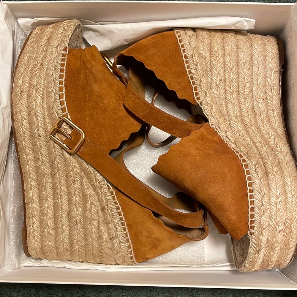 Chloe Lauren Espadrille Ochre Wedge Sandal Size: 42 12